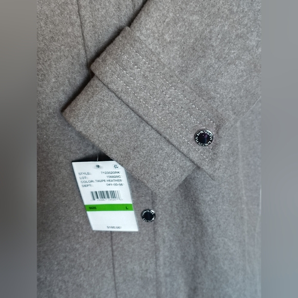 NWT - London Fog Gray Hooded Wool Blend Coat Size L - Picture 6 of 16